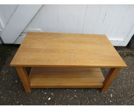 Light oak coffee table H45cm Top 50cm x 90cm approx&nbsp;