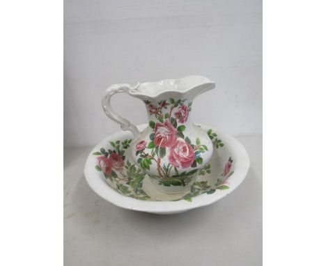 Booths vintage floral water jug and bowl