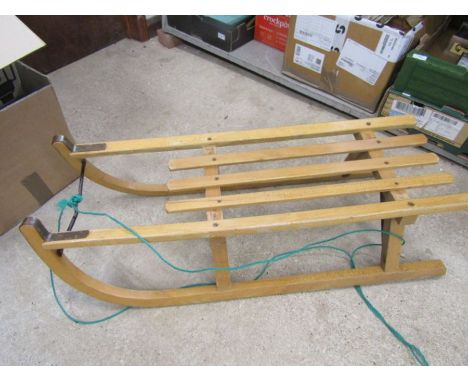 A vintage wooden sleigh