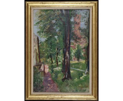 Lesser Ury1861 Birnbaum/Posen - 1931 BerlinBurgruine im Rheingau. Um 1924Links unten signiert L. Ury. Verso auf der Leinwand 