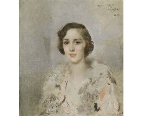 Raffael Schuster-Woldan1870 Striegau - 1951 Garmisch-PartenkirchenDamenbildnis("Louise P."). R. o. signiert und 1928 datiert.
