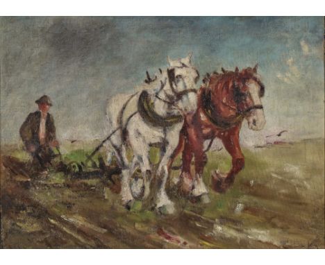 László Pataky von Sóspatak1857 Brád (Ungarn) - 1912 Alvinc, zugeschriebenBauer mit PferdefuhrwerkR. u. signiert "Pataky". Öls
