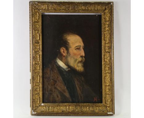 19th century oil on canvas, head and shoulders portrait of a man, signed with monogram, dated Nov '96, 61cm x 50cm, framedThe