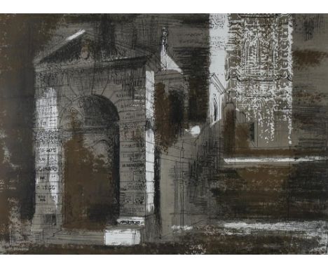 John Piper, lithograph, Westminster School, signed in pencil, no. 44/100, image 44cm x 58cm, framedGood condition 