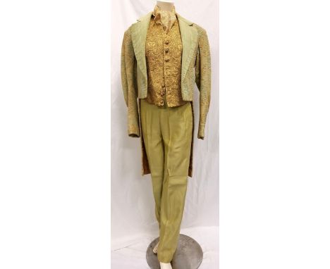 SCOTTISH BALLET - THE TALES OF HOFFMANN - GUESTthe four piece costume comprising a damask frock coat with light green lapels 