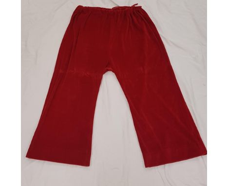 HOW THE GRINCH STOLE CHRISTMAS (2000) - 'WHO' RED VELVET PANTSof very large size, accompanied by a Premiere Props certificate