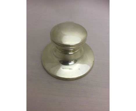 A HM silver capstan inkwell