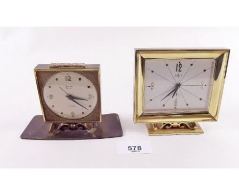 Two gilt Swiss mantel clocks