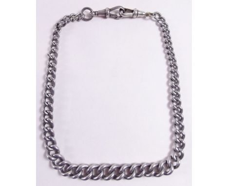 A 19th century white metal watch chain with graduated links 