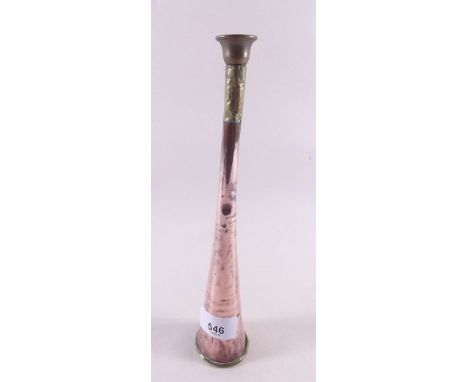 A copper hunting horn