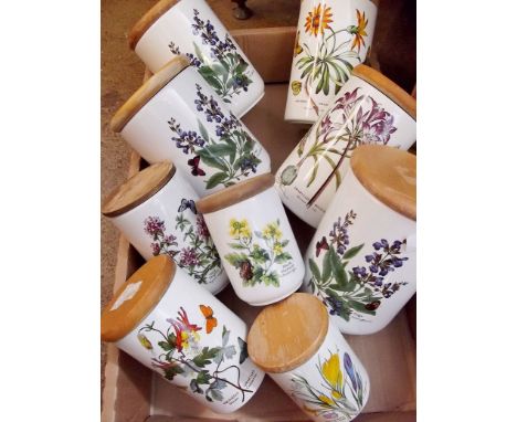 Nine kitchen storage jars by Portmerion and Royal Worcester 