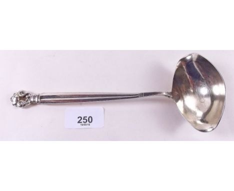 A Georg Jensen silver Acorn pattern sauce ladle - 20cm