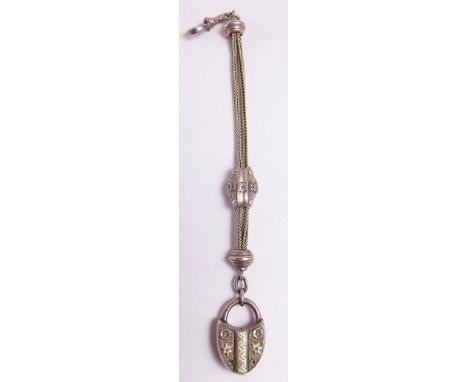 A 9 carat gold decorative fob chain and padlock - 7.7g