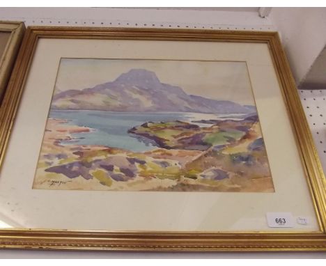 J K Maxton - a pair of highland watercolours framed and glazed - 36 x 27 cm