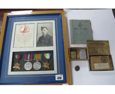 WWII Royal Air Force Interest: items relating to the Military Service of Corporal George Whitney - medal award letter, photog