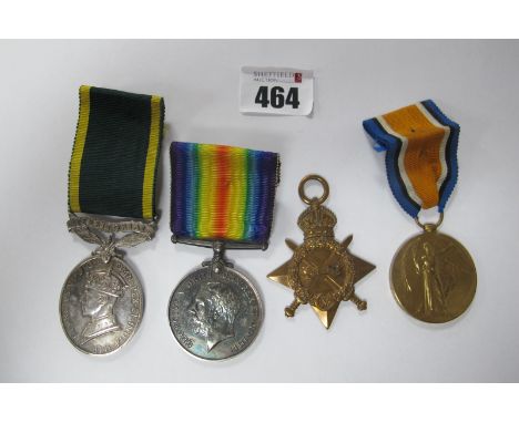 WWI British War Medal Trio, including 1914/15 Star, British War Medal and Victory Medal, awarded to 2484 Private A.E Holt Kin