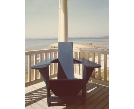 Meyerowitz, Joel -- "The Blue Chair" from the series "Bay/Sky/Porch". 1977/printed 1979. Contact chromogenic print on Kodak p