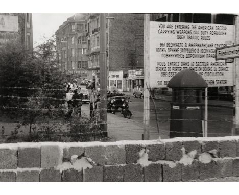 Berlin -- Photographer unknown. Dramatic events during Oct. 25-28,1961, Checkpoint Charlie, Berlin. 13 vintage gelatin silver