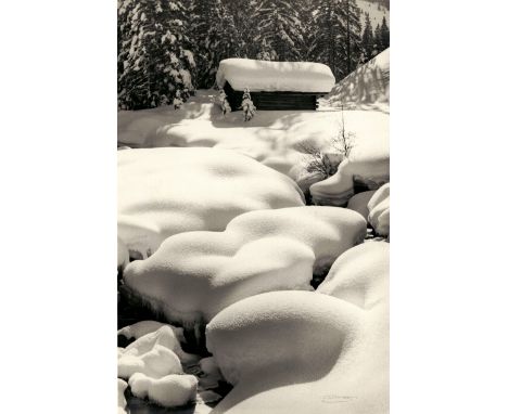 Gyger, Emanuel -- Near Adelboden. 1930s. Vintage gelatin silver print. 29,5 x 19,5 cm. Signed and titled by the photographer 