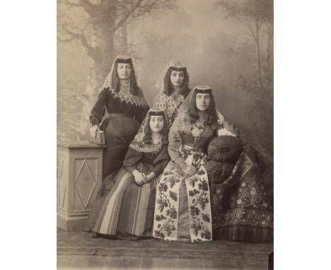 Ermakov, Dimitri N. -- Studio group portrait of women in national dress. 1880s. Albumen print. 13,7 x 10,5 cm. Number 12011 a