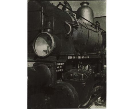 Industrial Photography -- Photographer: Frank Heidtmann. Historic locomotive. 1980s. Vintage gum bichromate print on heavy pa