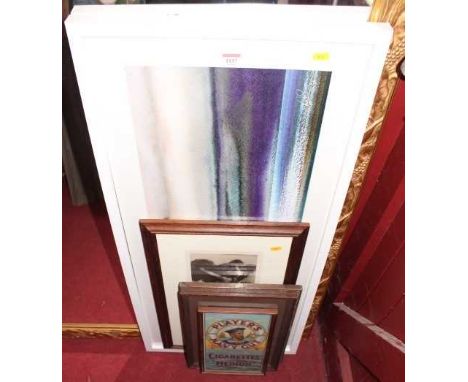 Keith Nash - Purple sun, lithograph; together with monochrome prints; and a small advertising print for Player's Navy Cut cig