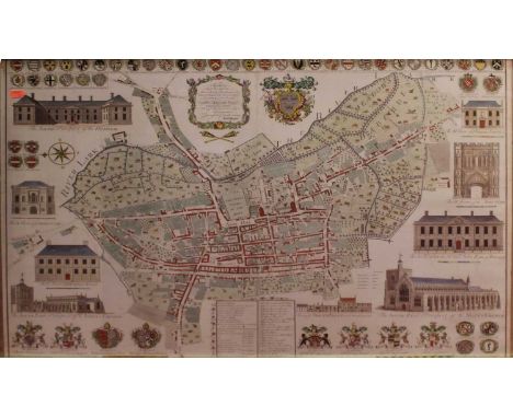 Thomas Warren Survey Map of Bury St Edmunds, two reproduction examples, each 57x87cm; together with a Frank Wootton and Clive