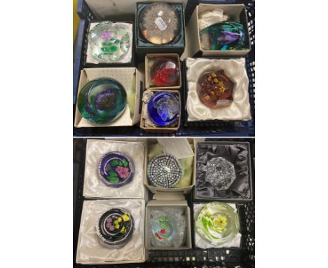 13 PAPERWEIGHTS, CAITHNESS BOXED WITH CERTIFICATE &amp; WATERFORD - SOME SIGNED