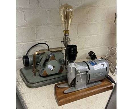 UNUSUAL UPCYCLED PROJECTOR LIGHT WITH ANOTHER SIMILAR 32CMS (H) APPROX INC BULB