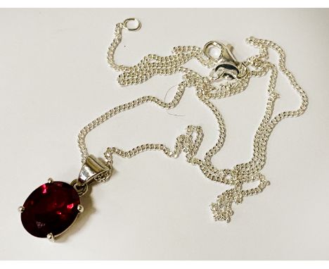 STERLING SILVER RUBY PENDANT