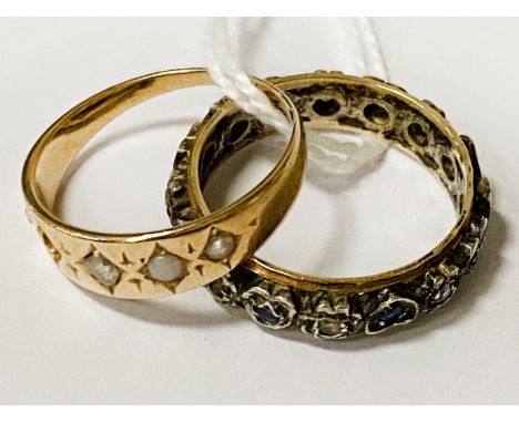 15CT VICTORIAN RING WITH A MIXED GOLD &amp; SILVER RING SIZE K - SIZE K/L 