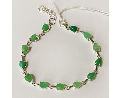 STERLING SILVER JADE BRACELET