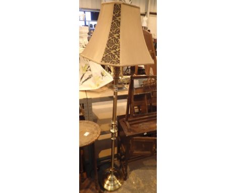 Brass standard lamp with shade