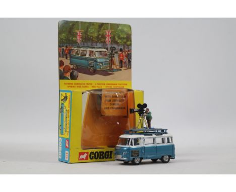 Corgi Toy - DieCast Model. A boxed #479 Commer Mobile Camera Van appears to be in Excellent condition. Box window has shrinka