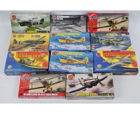 Airfix - 11 x boxed aircraft model kits in 1:72 scale including Bristol Blenheim MkIV # 02027, Boulton Paul Defiant NF.1 # A0