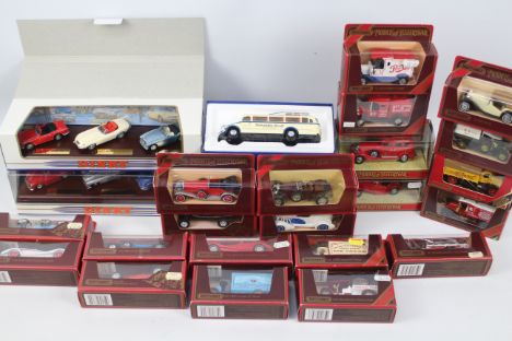Dinky - Matchbox - Yesteryear - 24 x boxed models including Classic Sports Car set # DY-902, Jaguar SS100 # Y1-G, 1933 Cadill