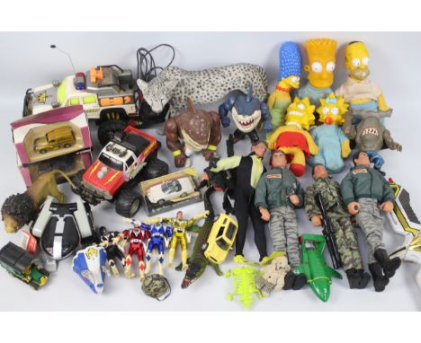 Power Rangers - The Simpsons - Street Sharks - Die Cast Models. A selection of Thirty loose and boxed items ranging from Play