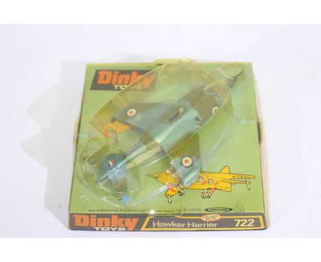 Dinky Toys - A boxed Dinky #722 Hawker Harrier. The model appears to be in Excellent overall condition with some light surfac