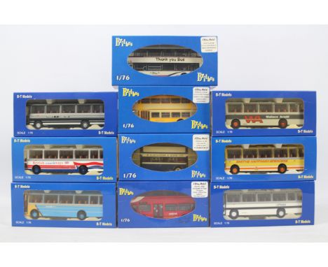 Base Toys - Britbus - 10 x boxed models including limited editions in 1:76 scale including Albion Lowlander in Northern liver