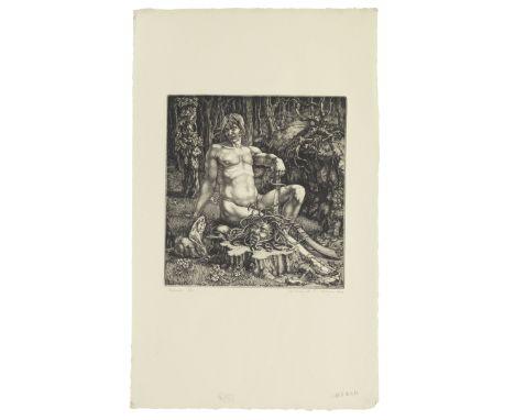 WILLIAM EVAN CHARLES MORGAN (1903-1979)Perseus Engraving, 1929, on cream laid paper, signed, dated, titled and numbered 6/70 