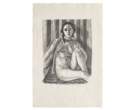 Henri Matisse (1869-1954)Nu assis à la chemise de tulle (Duthuit 465) Lithograph, 1925, on chine laid paper, signed and inscr