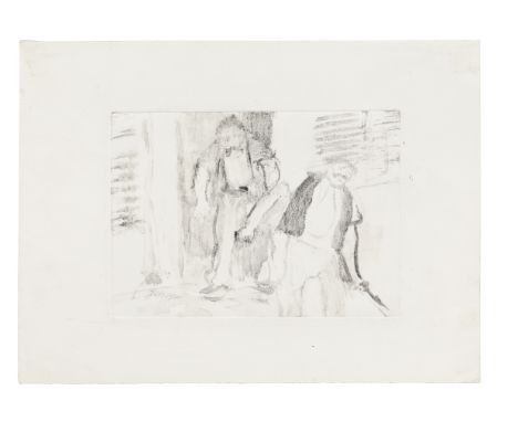 Edgar Degas (1834-1917)Les Marlous Monotype, circa 1880, on wove paper, very rare, one of only two impressions printed, with 