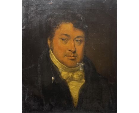 Thomas Arrowsmith (British 1772-1830): Portrait of a Regency Gentleman, oil on canvas signed and dated 1824 verso 50cm x 42cm
