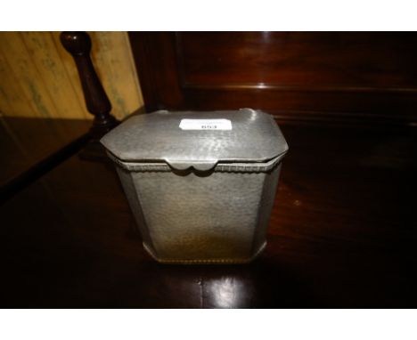Planished pewter tea caddy