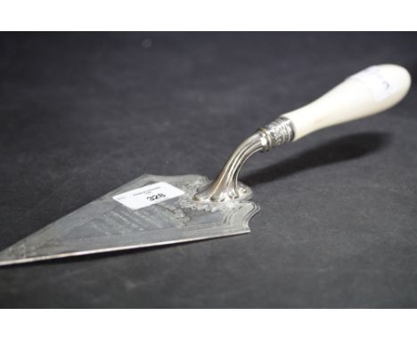 Victorian silver plated presentation trowel