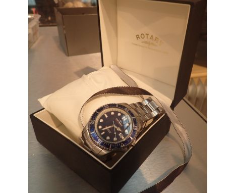 Gents quartz movement stainless steel Rotary wristwatch