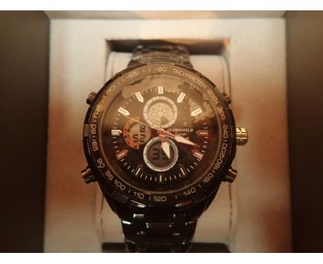 New and boxed old stock Globenfeld wristwatch with ceramic bracelet