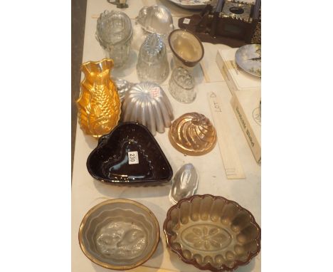 Selection of metal and ceramic jelly moulds