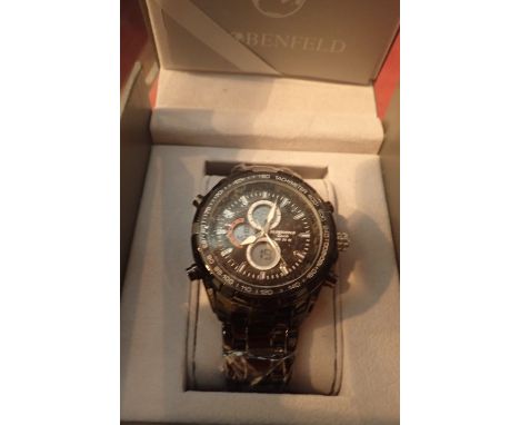 New and boxed old stock Globenfeld wristwatch with ceramic strap