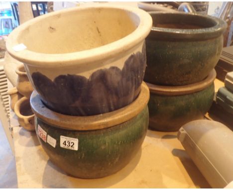Three large ceramic pots 